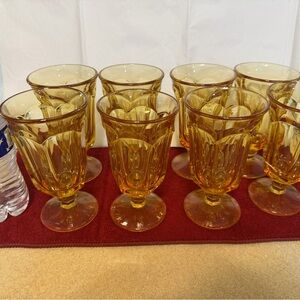 Amber Glass Goblet Set